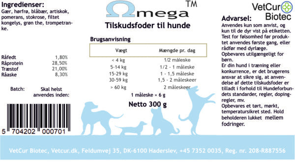Omega 300g - Hund - bedstevendk