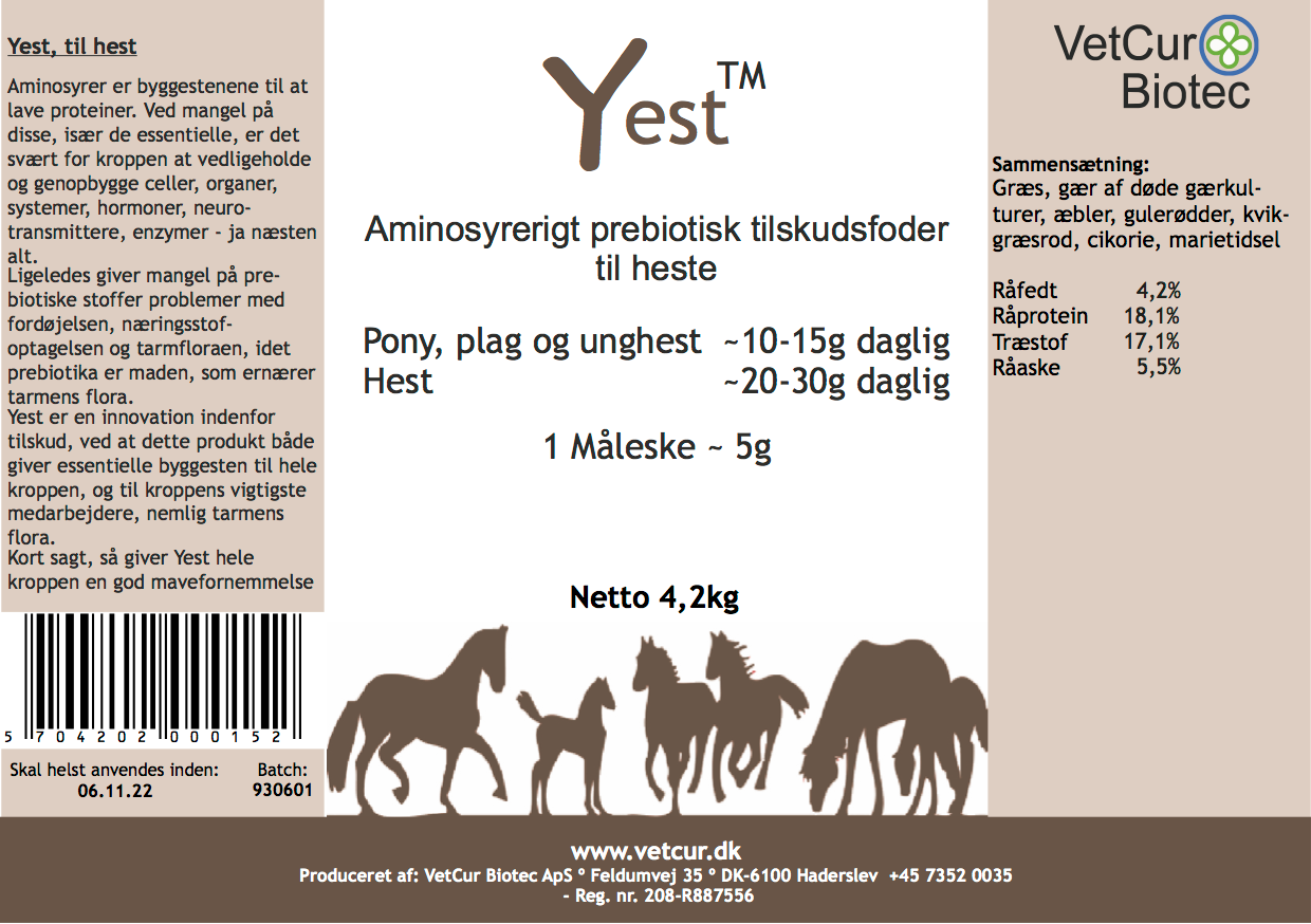 Yest - Hest 4,2 kg - bedstevendk