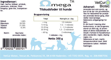 Omega 300g - Hund - bedstevendk